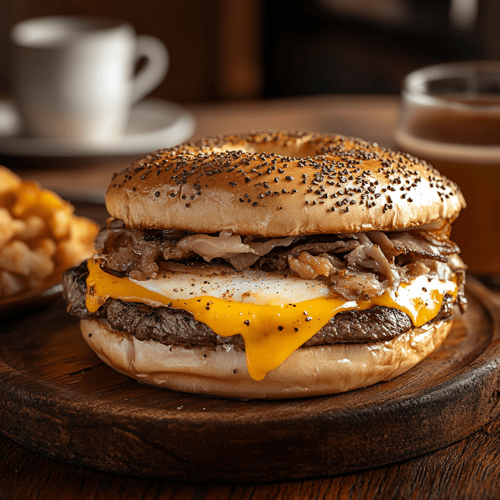 Steak Egg And Cheese Bagel