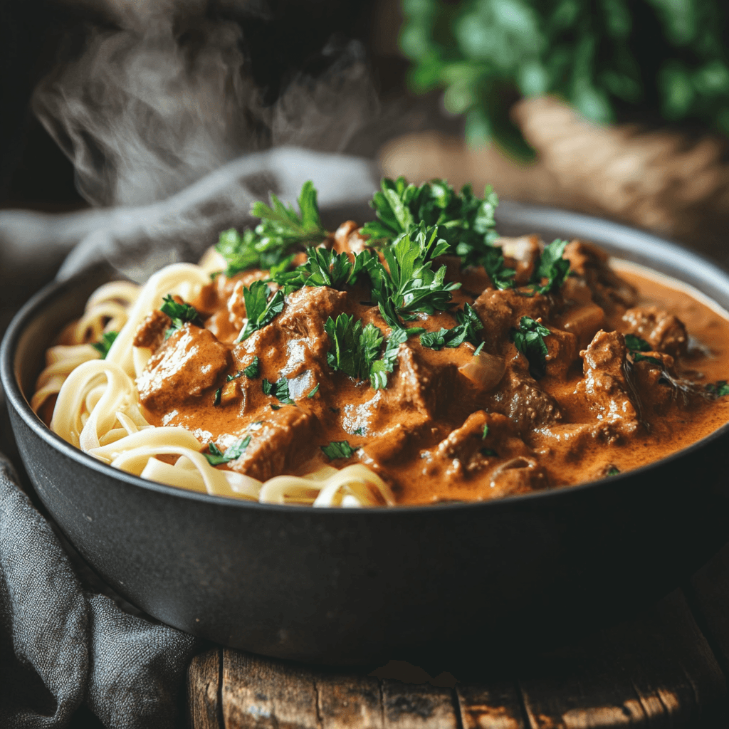 Vegan Beef Stroganoff