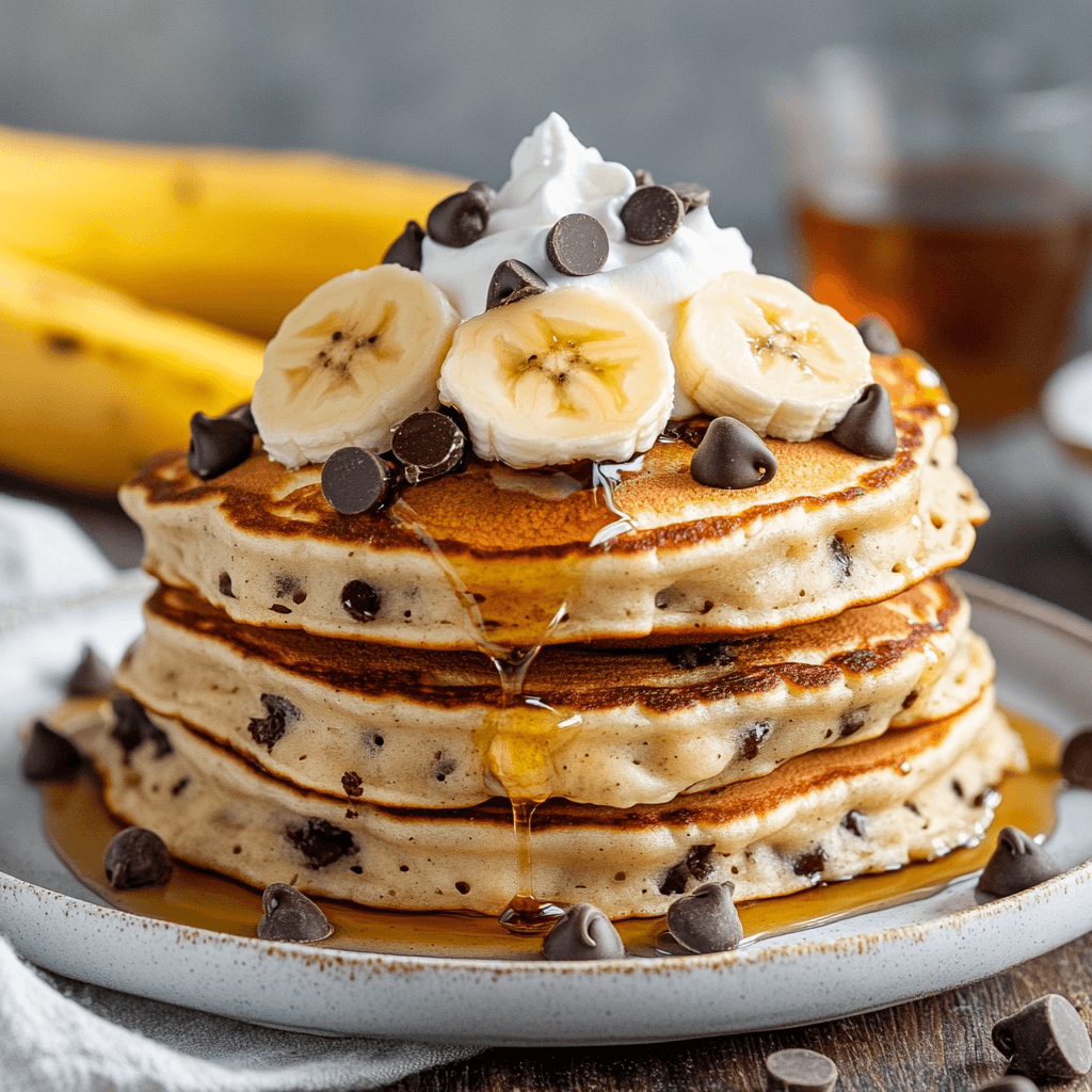 Banana Chocolate Chip Pancakes​